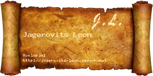 Jagerovits Leon névjegykártya